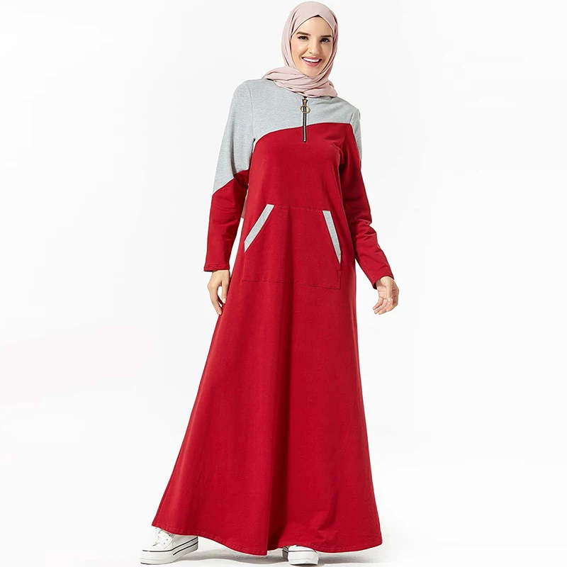 Красное Абая кафтан Дубайский хиджаб мусульманское платье мусульманская одежда
