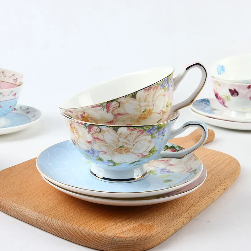 Европейский керамический стаканчик для чая и блюдце с широким горлом большой