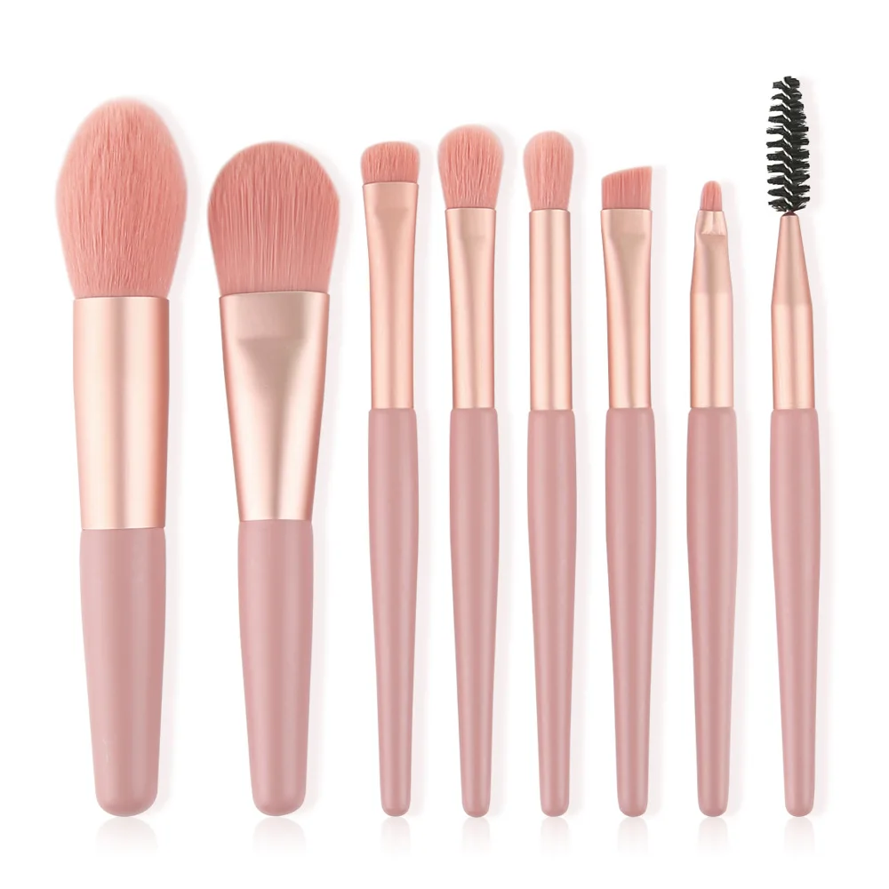 8Pcs/Set Pink Makeup Brushes Set Eye Shadow Eyeliner Eyebrow Blush Power Facial Blending Brush Face BrushesCosmetic Tools | Красота и