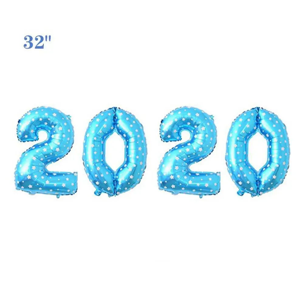 

[ Clearance Sale ] 32Inches 2020 Number Shape Aluminum Film Ballon with Ribbon for New Year Party Decor