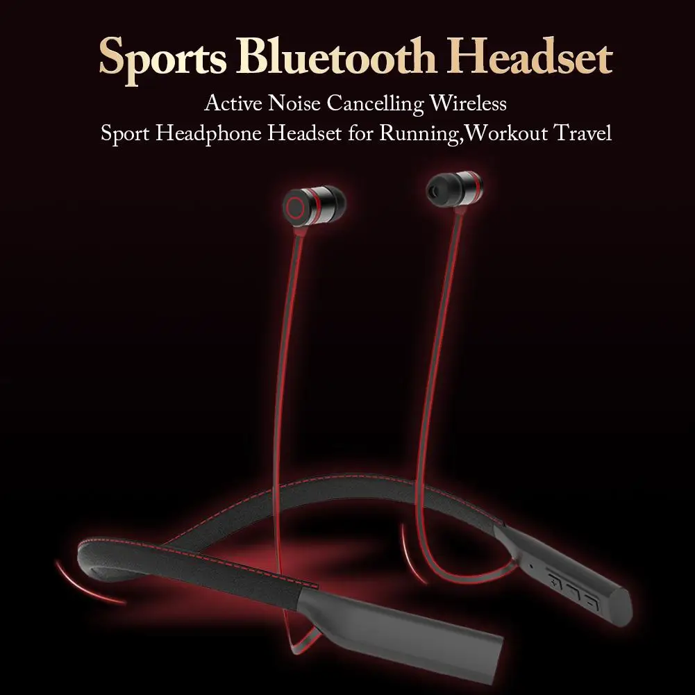 Bluetooth 5 0 Беспроводной спортивные наушники Магнитный активный Шум шумоподавления