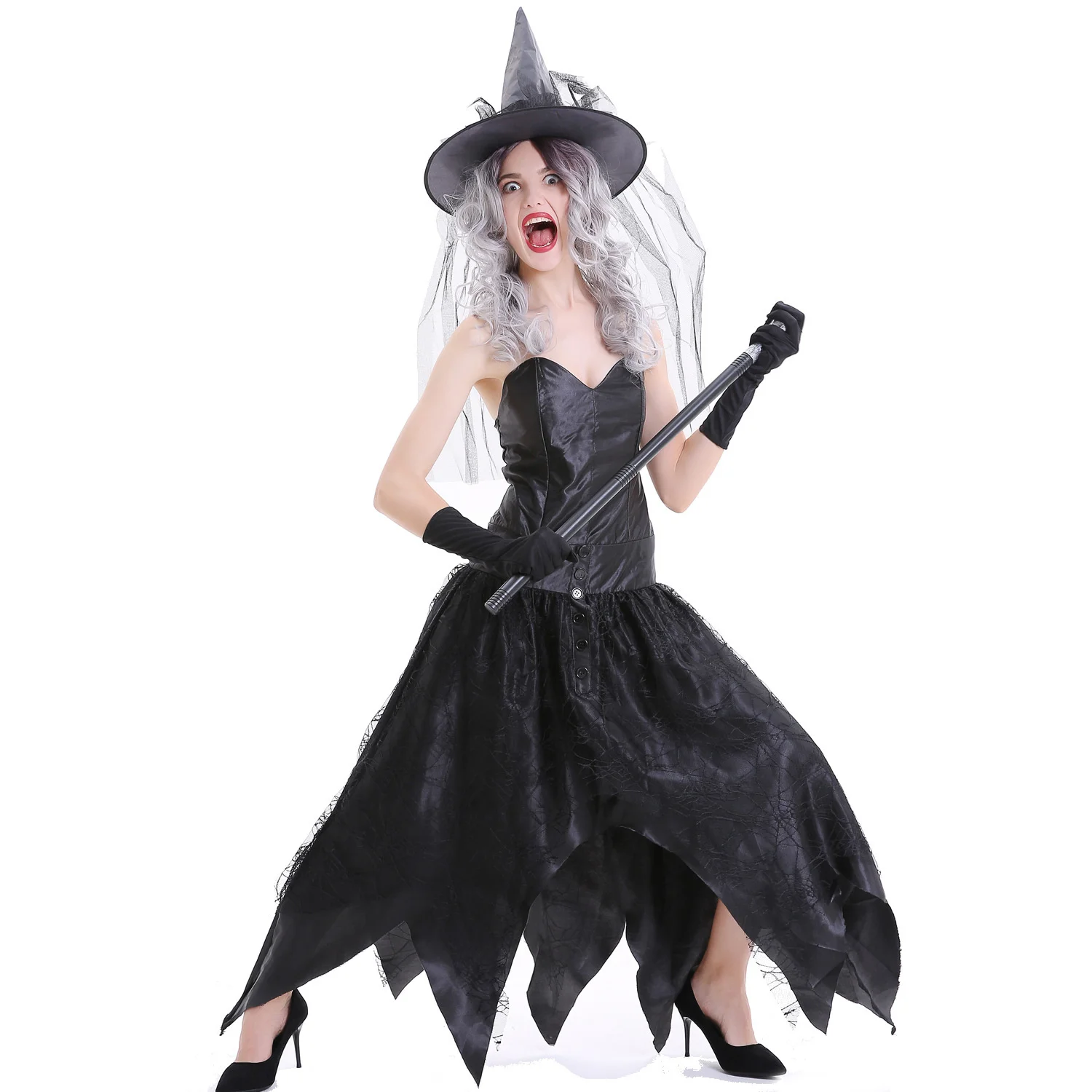 

S-xl Costume Cos Black Resurrection Role Play Costume Devil Witch Costume