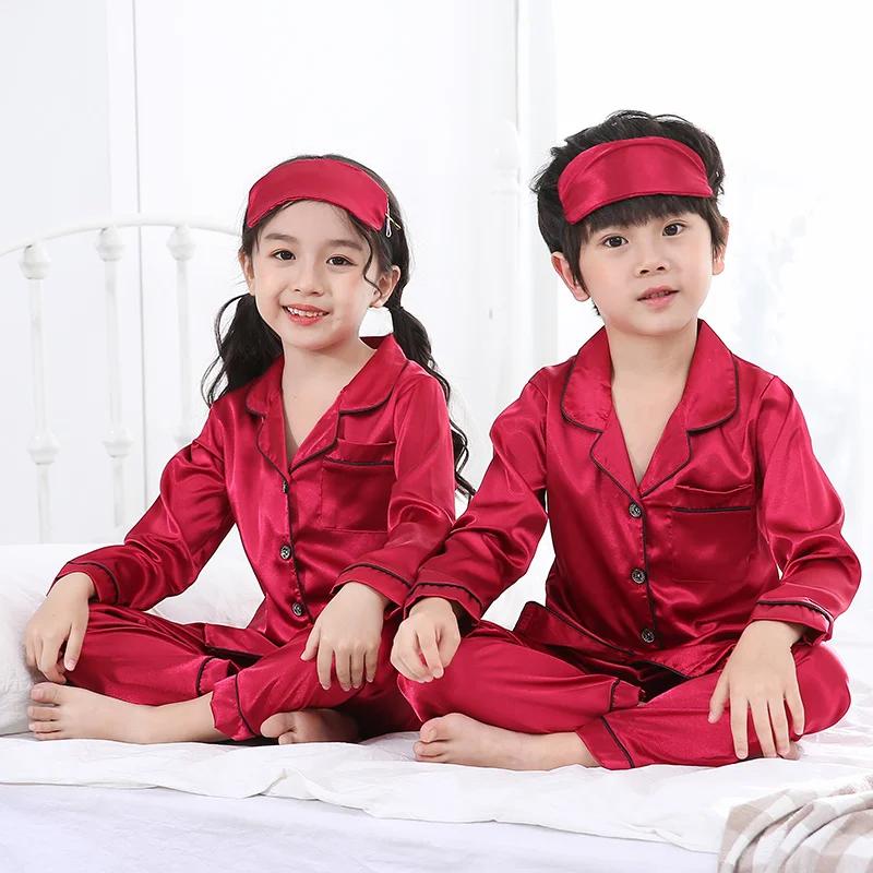 Весенне осенние детские пижамы для мальчиков и девочек костюм с маской глаз