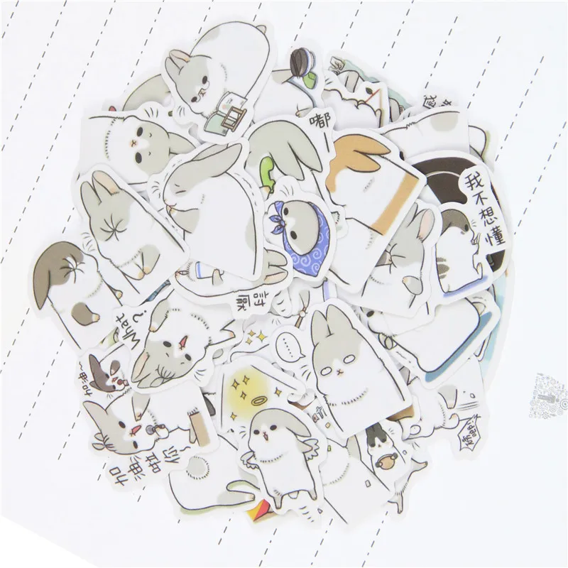 

40 Pcs/Pack New Kawaii Chubby Rabbit Series Pet Sticker Pack Hot Sell Deco Packing Stickers Memo Pad Material Escolar Kawaii