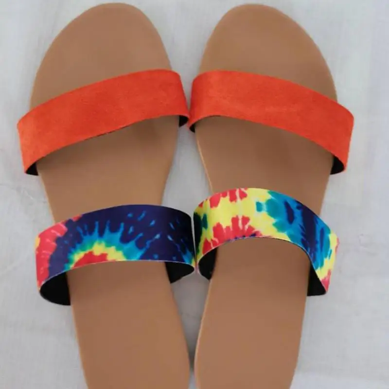 Сандалии женские уличные из змеиной кожи плоская нескользящая подошва