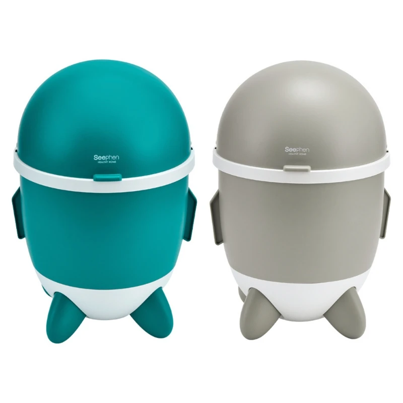 

Creative Rocket Trash Can Household Rubbish Bin Plastic Storage Bins for Kitchen Bathroom Living Room Office Decoration