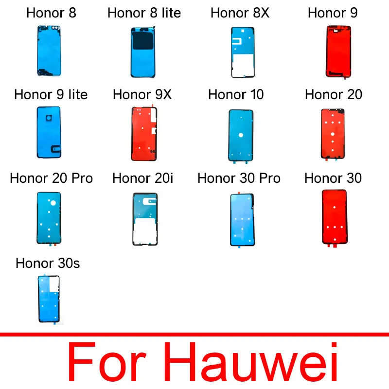 2 шт. клейкая наклейка задняя крышка для батареи лента Huawei Honor 8 9 10 Lite 8X 9X 20 20i 20Pro Nova 3