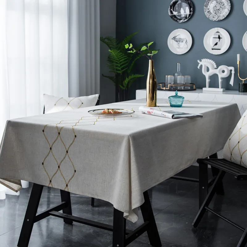 Водонепроницаемая скатерть с геометрической вышивкой для домашней мебели чехол
