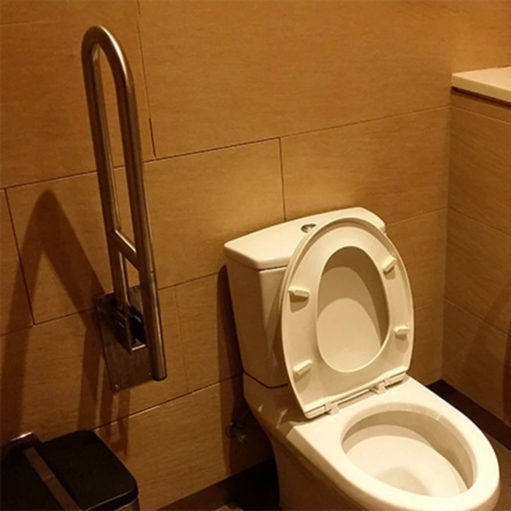 

Bathroom Grab Bar Handle Flip-up Screw-in Toilet Safety Rail Hand Grip Home Health Care Equipment for Elderly Disabled