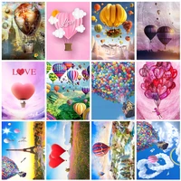 diy 5d diamond painting scenic hot air balloon round diamond embroidery picture home decoration cross stitch festival present
