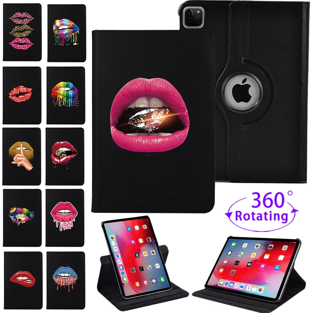 

Case for Apple iPad Pro 11 Air 4 10.9 " 360 Rotating Tablet PU Leather Auto Wake/Sleep Mouth Series Shell Folio Cover+Stylus