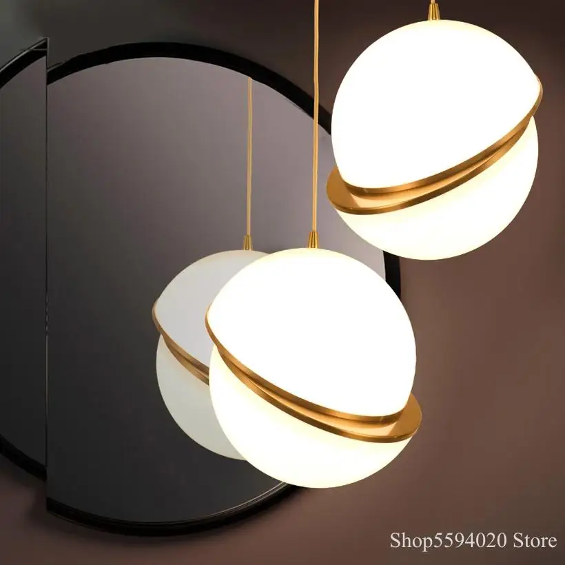 Светодиодный подвесной светильник в скандинавском стиле стеклянный шар лампа