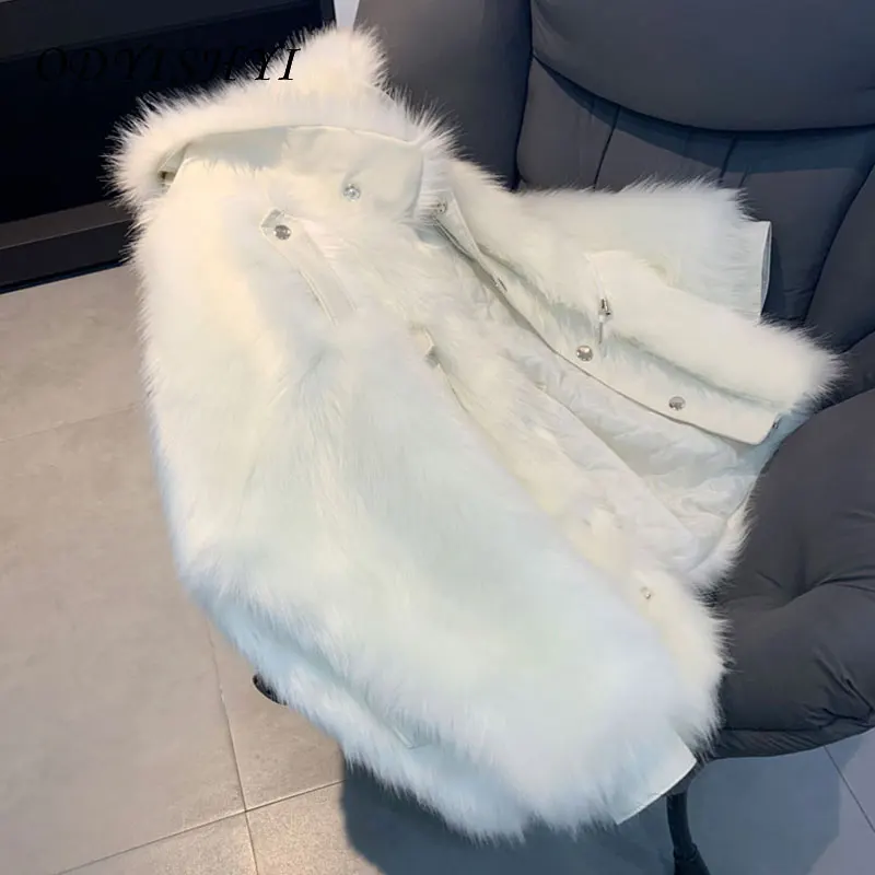 

Faux Fur Coat Women Autumn Winter 2020 New Fashion White Warm Outerwear Fur All In One Motorcycle Short Jacket Female Parka D323