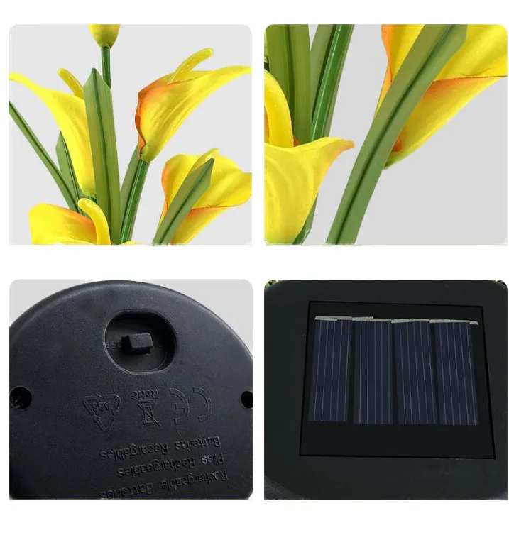 Солнечный 5LED светильник Li ly Калла садовый искусственный цветок украшения горшок