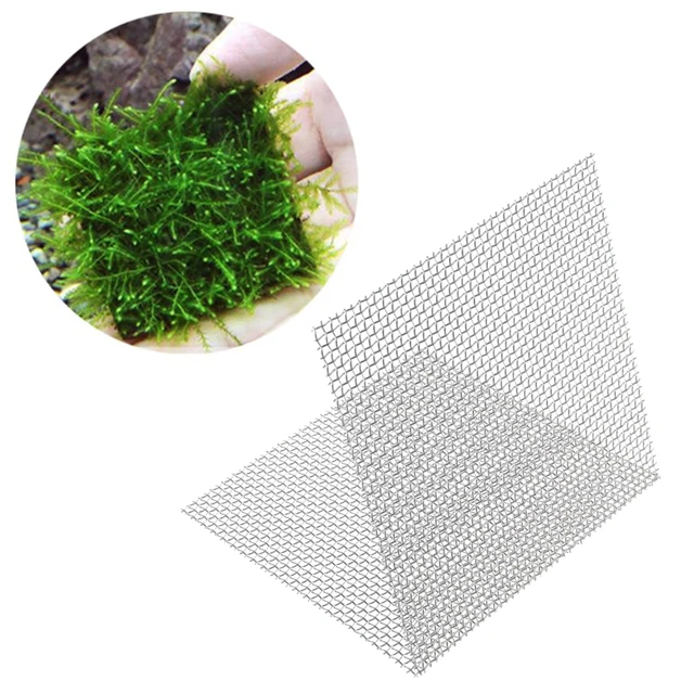 10PC Aquarium stainless steel Mesh Pad aquarium mat water plant fish tank moss net decoration 8X8cm Fish farming supplies