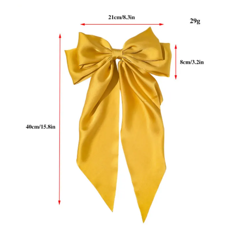 

Oversize Bow Hair Clip Fashion Two-layers Bows Barrettes Solid Color Hair Accessories 1PC Sweet Satin Bowknot Ribbon Hairpin