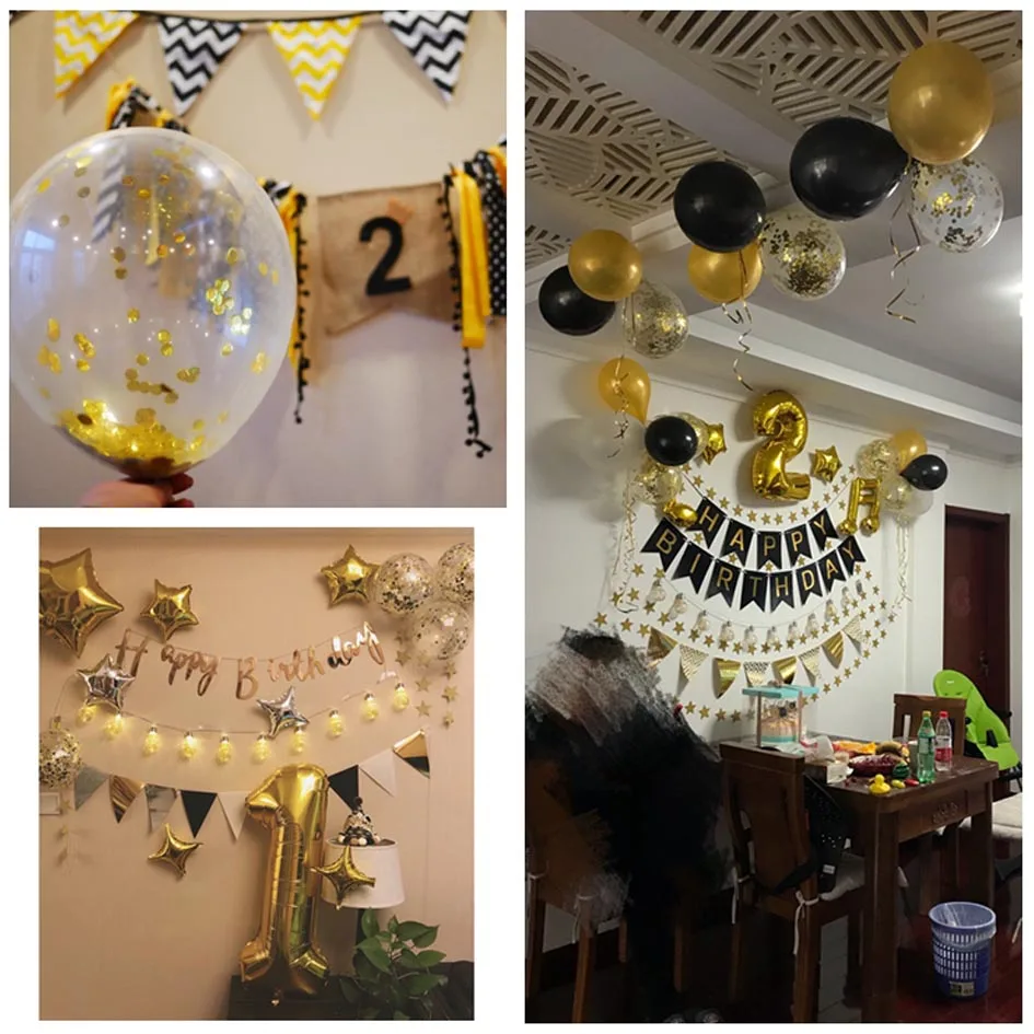 Прозрачные Шары золотые конфетти из фольги прозрачные латексные шары с днем