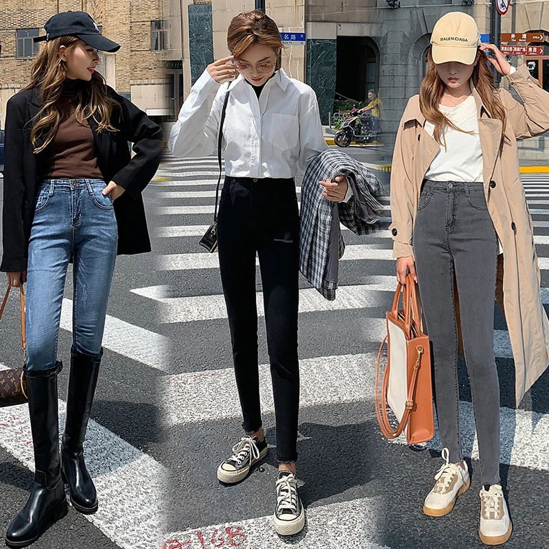 

Vintage Denim Pencil Pants Women High Waist Stretch Skinny Jean Ladies Summer Casual Elastic Slim Sexy Plus Size Denim Trousers