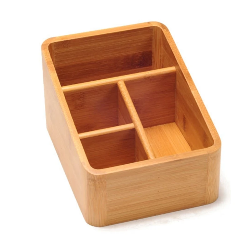 

Creative Bamboo Desktop Sundries Storage Box Multi-Partition Arrangement Holder