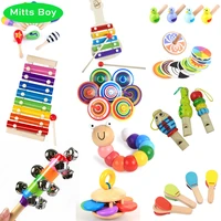 new baby educational toy wooden toys montessori 3d music puzzle hand bell early learning counting geometry montessori toy gift