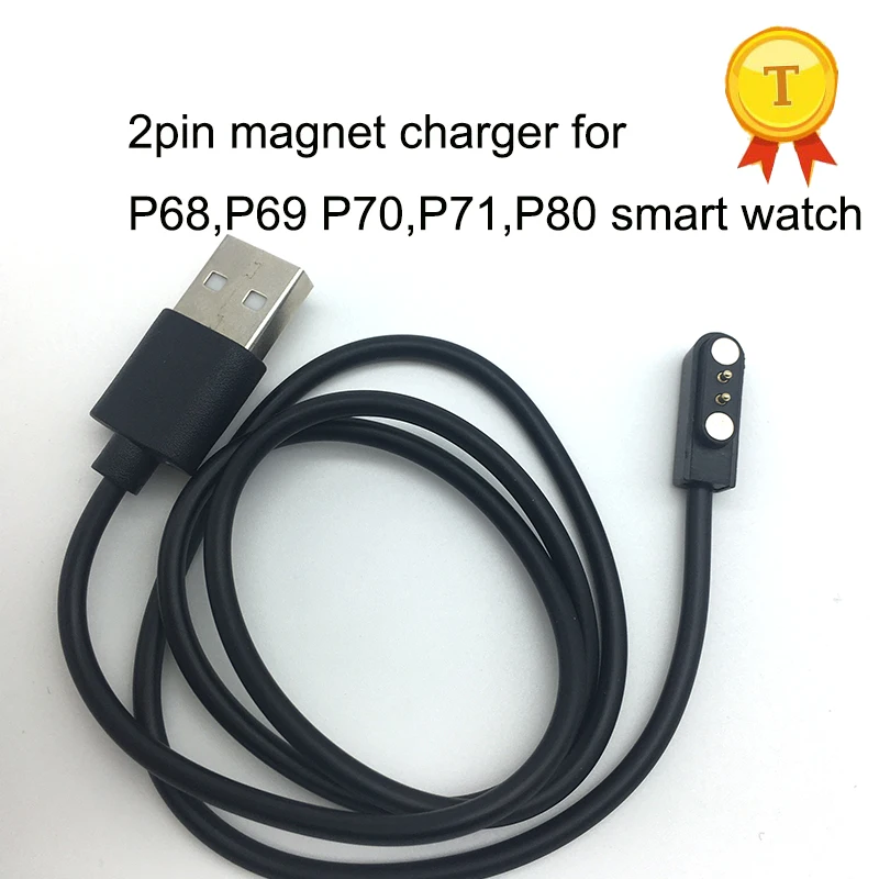 

Магнитный USB-кабель для зарядки для смарт-часов P69 P80 P70 P71 P68, зарядные устройства для наручных часов, 2pin