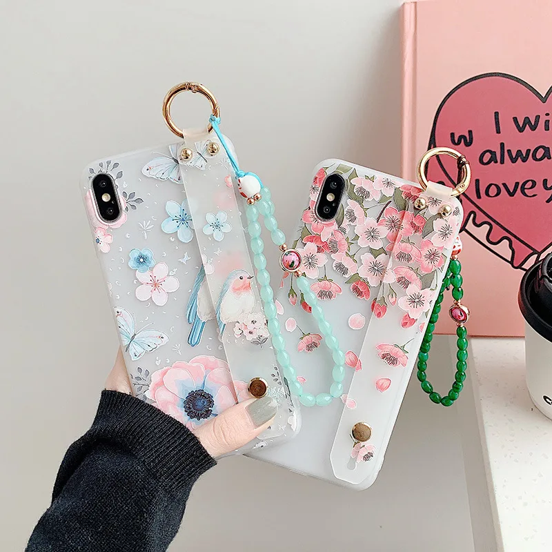 Рельефный мягкий чехол с цветочным рисунком для iphone SE 2020 11 pro max 6 7 8 plus x xs xr