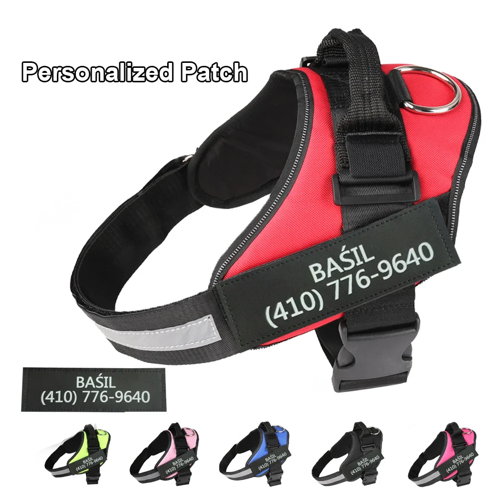 

Personalized Dog Harness NO PULL Reflective Adjustable Pet Harness For Small Medium Large Dogs Harness Vest With ID Custom Patch