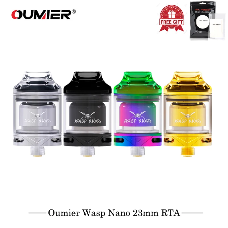 Original Oumier Wasp Nano 23mm RTA Single Coil Tank Atomizer PCTG Drip Tip Vape Vaporizer VS WASP NANO RDTA Geekvape | Электроника