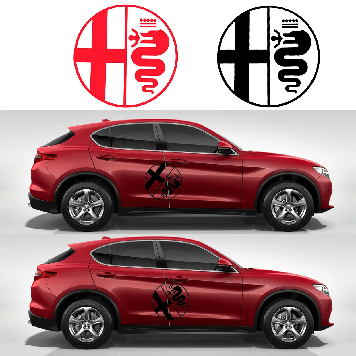 2 шт. наклейки на боковые двери автомобиля для Alfa Romeo MiTo Giulia Giulietta 147 156 159 166 Авто