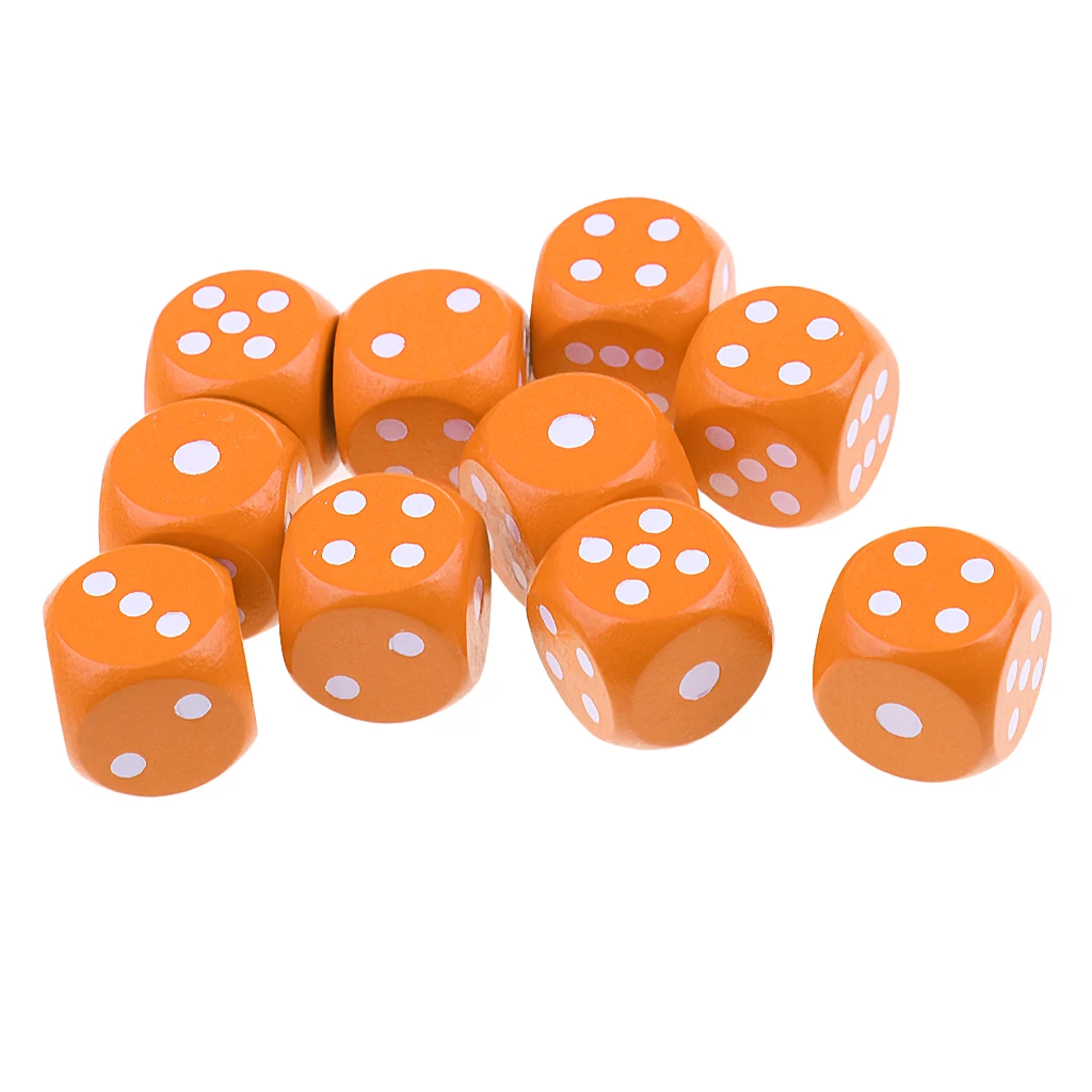 10 шт. деревянные игральные кости D6 в горошек для D & TRPG MTG Настольная игра