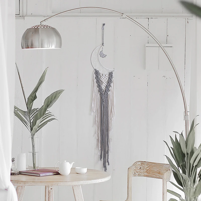 

Boho Home Aesthetic Room Decor Leaf Macrame Wall Hanging Dream Catcher Kid Room Decoracion Living Room Wedding Party Wind Chimes