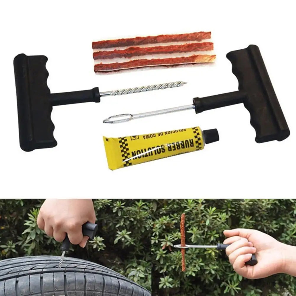 

50% HOT SALES!!! 6Pcs Motorcycle Car Tire Repair Tool Tubeless Tyre Puncture Needle Patch Kit