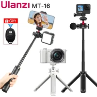 ulanzi mt 16 extendable mini tripod with cold shoe for mic led light selfie stick webcam tripod for iphone dslr sony gopro vlog