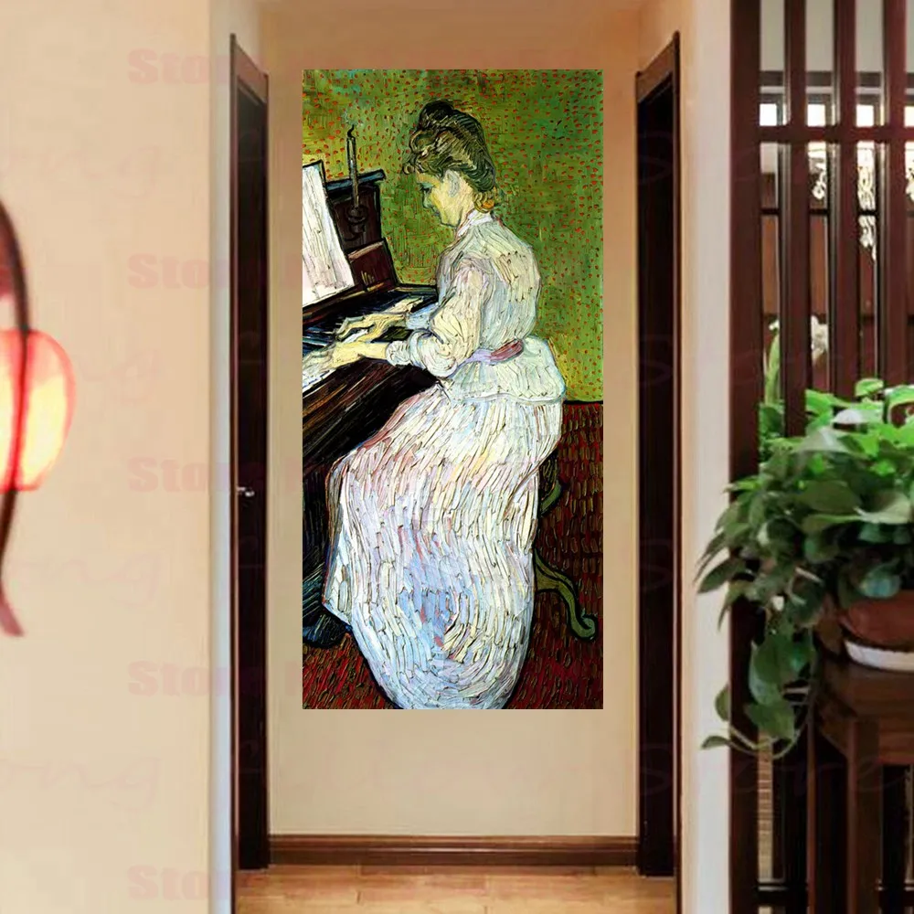 Картина Ван Гог с изображением женщины играющей на пианино винтажные украшения