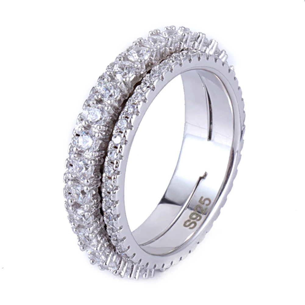 Женское медное зубчатое кольцо спиннинг вращающийся циркон палец Ювелирные