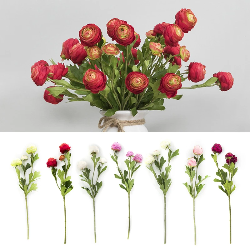 Искусственные искусственные пионы Шелковый цветок Ranunculus для невесты домашний