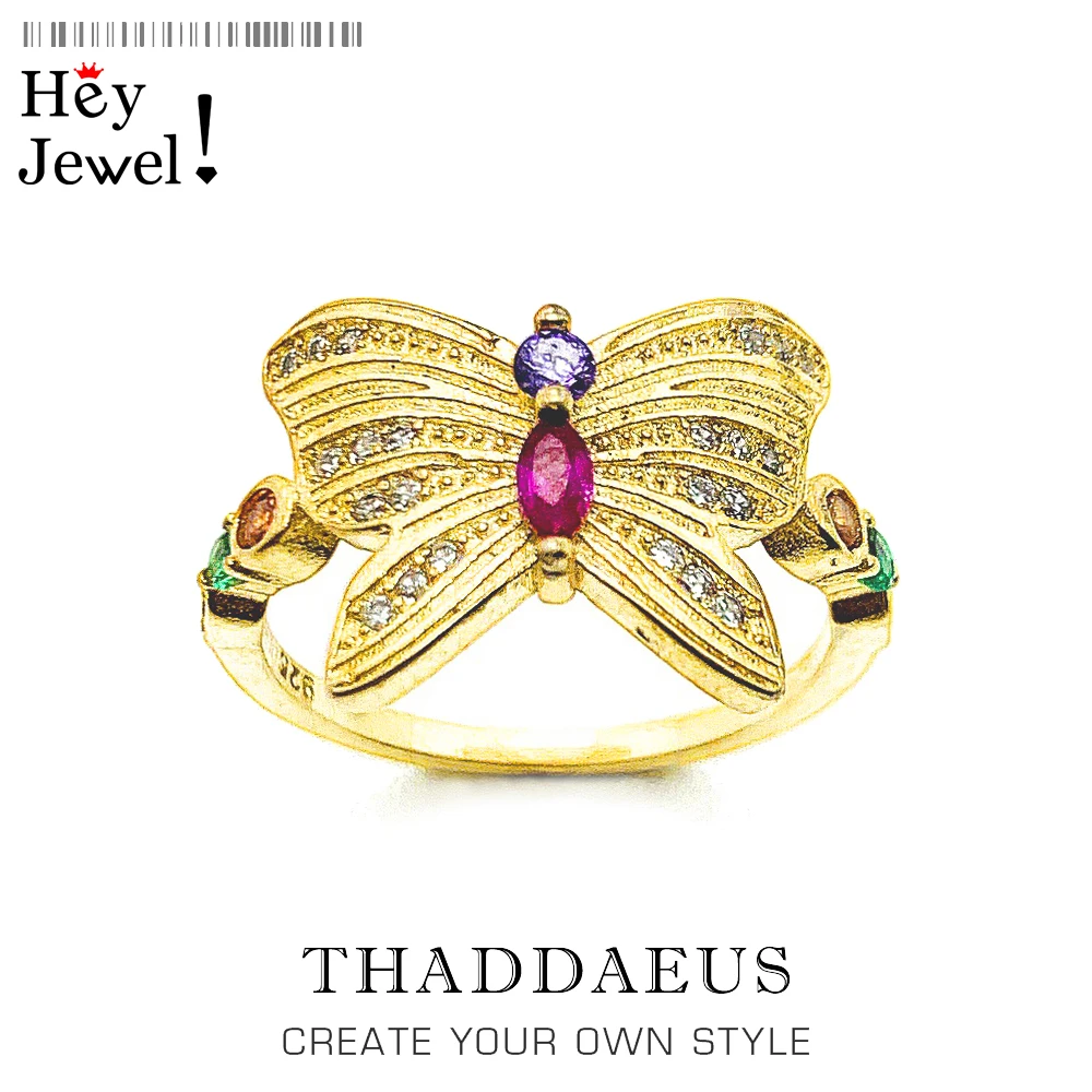 

Delicate Ring Butterfly Gold,Europe Style Fine Jewerly For Fashionable Women,2020 Perfectly Lucky Gift In 925 Sterling Silver