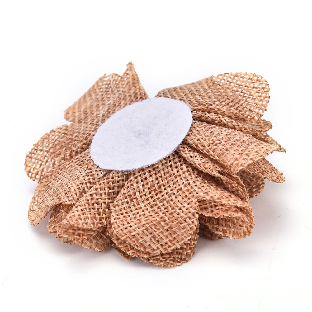 Натуральный кофе бежевый белый джутовый мешковина Hessian цветок роза ручной работы