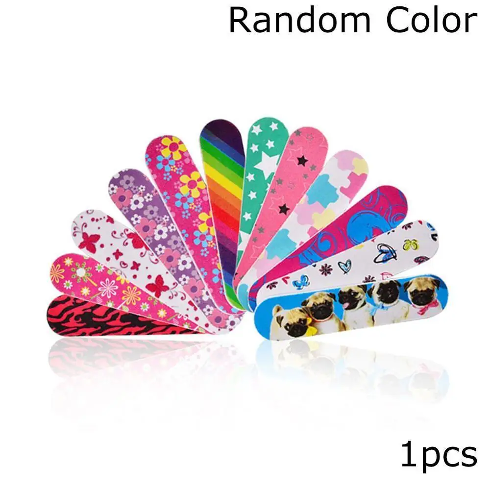 Новая красочная мини пилка для ногтей двусторонняя наждачная бумага ногтевого