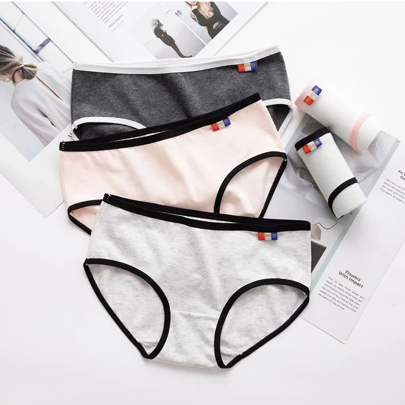 Трусики для женщин простое однотонное нижнее белье полных студенческие