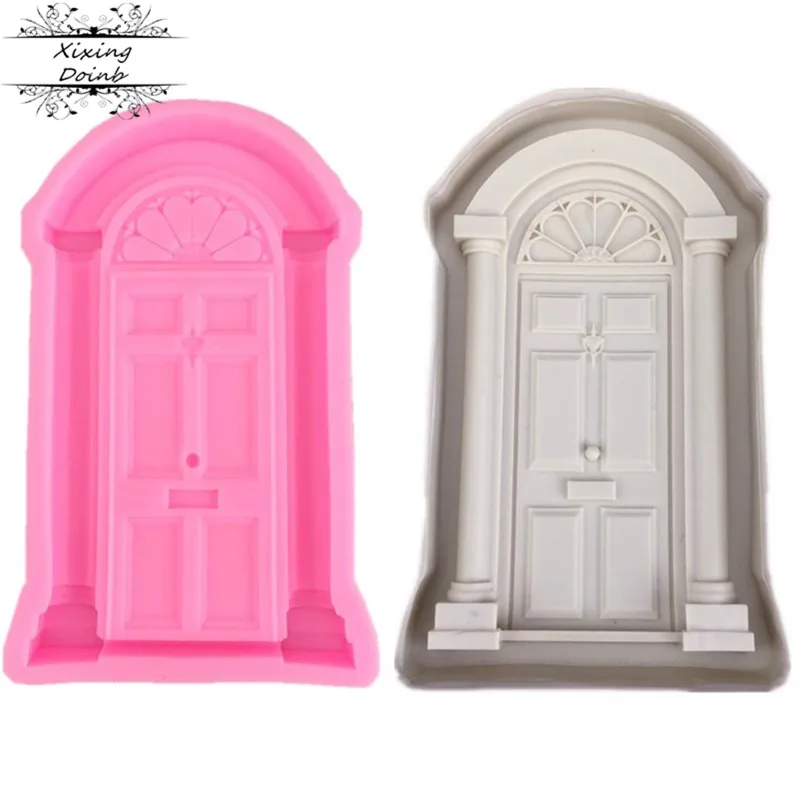 

DIY ретро дверь в форме рамки торта силиконовая форма Рождественская помадка украшения торта паста Форма для шоколада
