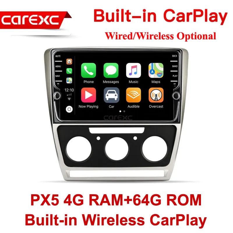 PX5 64G ROM Wireless CarExc Авторадио Android 9,0 автомобильный Muiltmedia плеер для Skoda Octavia 2008-2013 A 5 A5 Yeti, fabia радио встроенный CarPlay с gps-навигацией без DVD - Цвет: PX5 64G ROM Wireless
