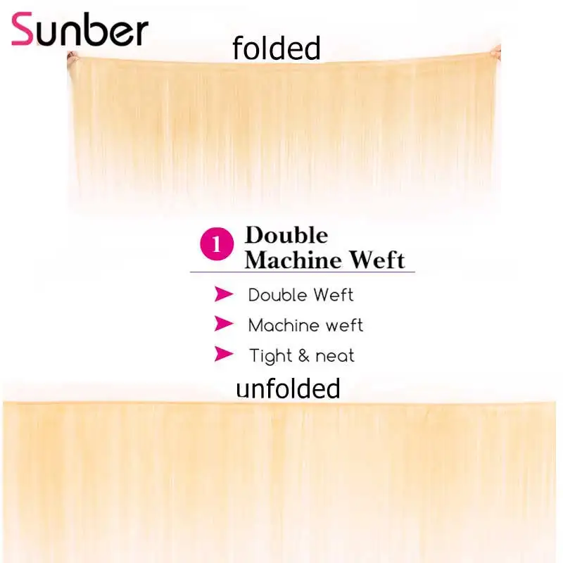 Волосы Sunber 613 прямые человеческие волосы Remy 3/4 пучков с застежкой бесплатная