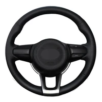 car steering wheel covers diy black genuine leather steering wheel cover for kia rio 2017 2019 rio5 2019 k2 picanto morning