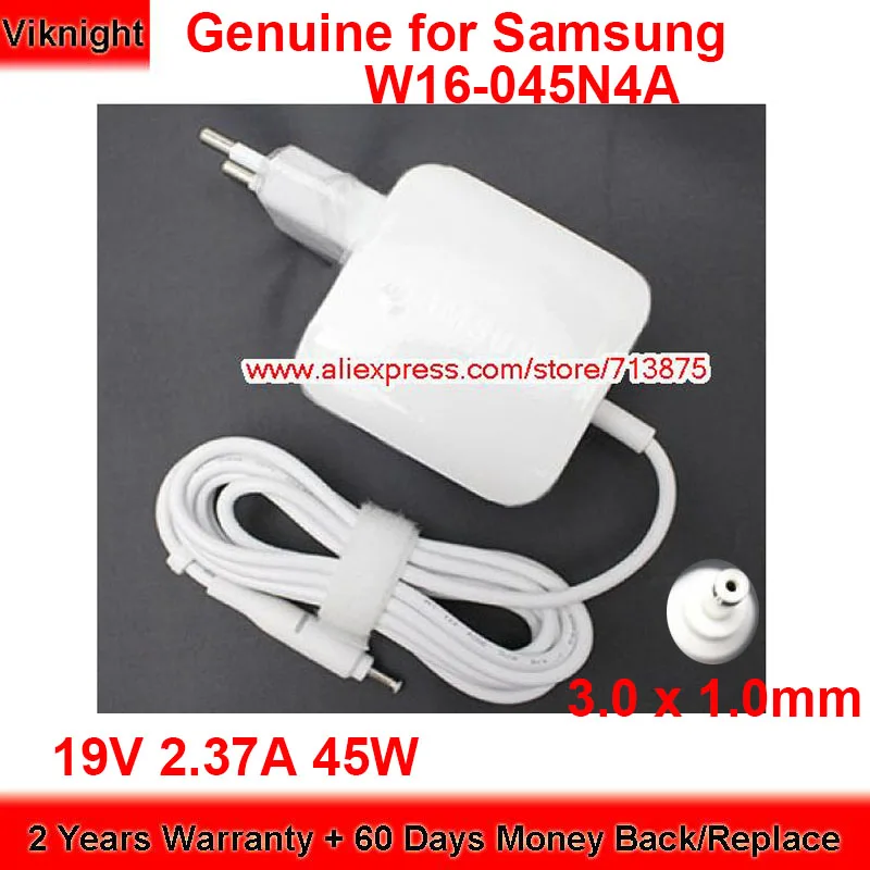 

Genuine 45W Charger 19V 2.37A AC Adapter for Samsung W16-045N4D AD-4519AKR NP900X3N NP900X3L 900X4D 900X5L Power Supply