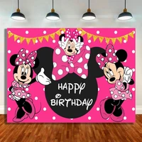 minnie mouse newborn baby shower photo background girls birthday party decoration pink minnie customize backdrop for photography