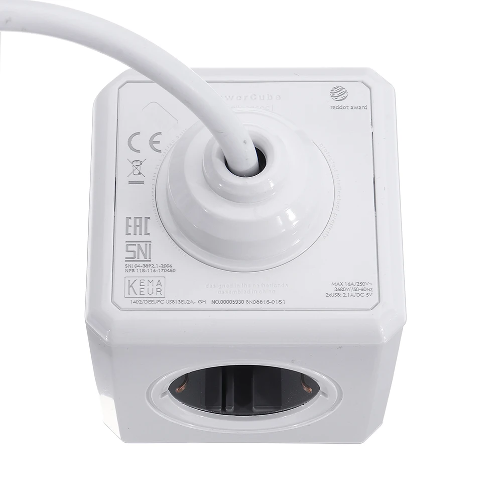 Разъем питания EU Plug Magic Cube Smart power Strip дорожный Расширенный адаптер 2 USB 5 В 2.1A порты 4 розетки 150/300 см кабель