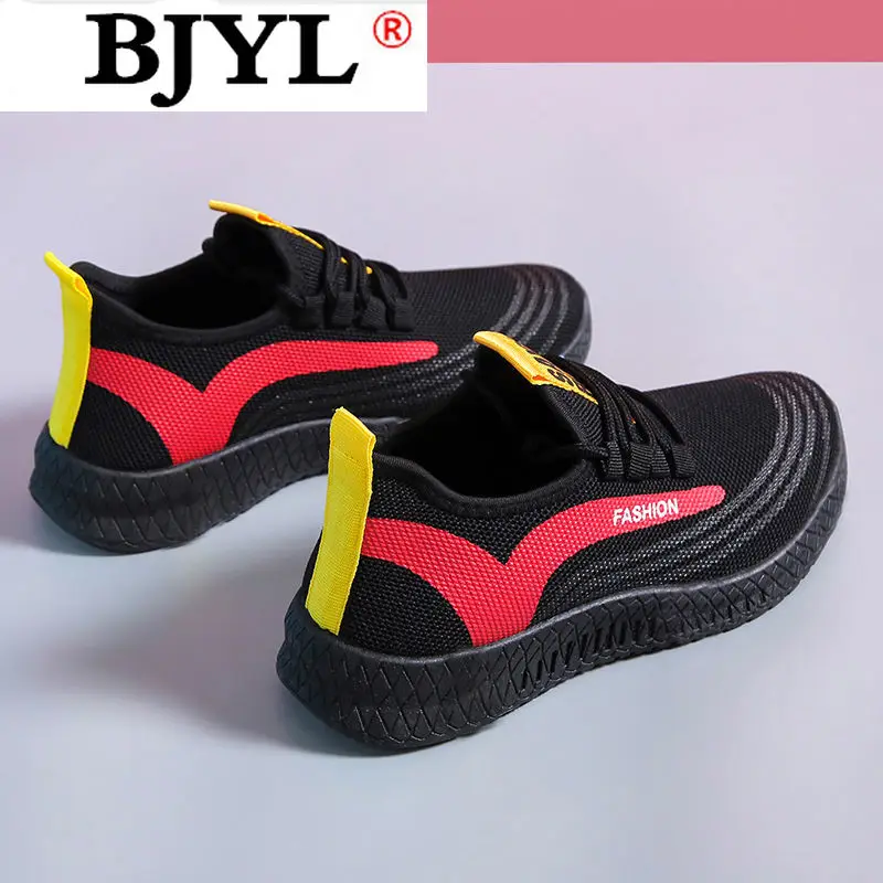 2021 Fashion Women Shoes Color Matching Mesh Breathable Sneakers Comfortable Lace-up Casual Shoes Spring Women's Platform Shoes