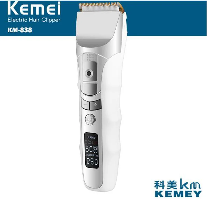 

Триммер для волос kemei, аккумуляторная электрическая машинка для стрижки волос, интеллектуальная керамическая машинка для стрижки волос с п...