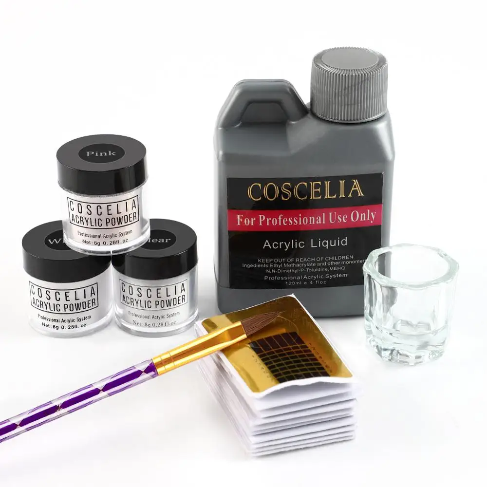 COSCELIA маникюрный набор Pro акриловый для ногтей с акриловым жидким порошком